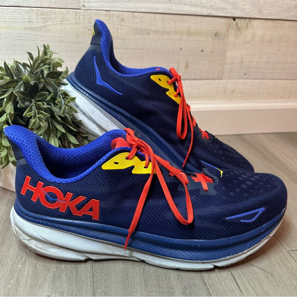 HOKA Mens Clifton 9 Bellwether Blue Dazzling Blue Running Shoe Size 15D - Picture 14 of 14